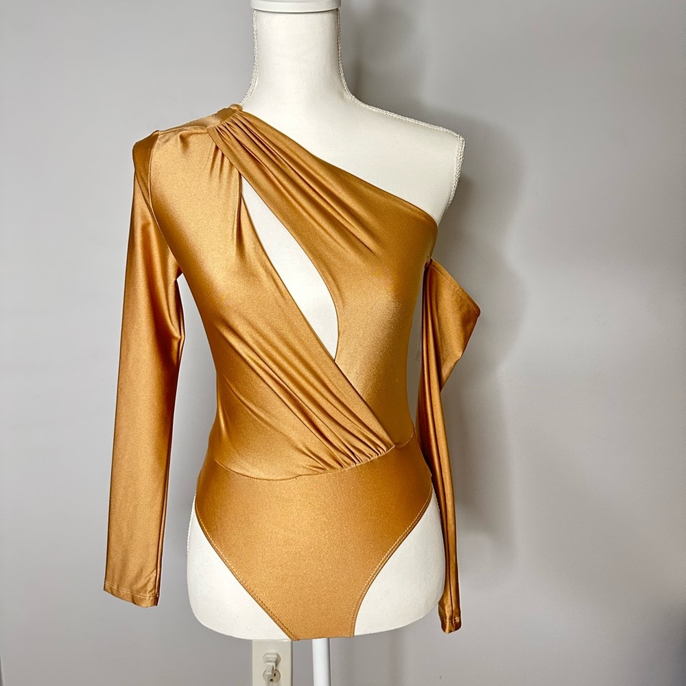 Stretchy bronze bodysuit
